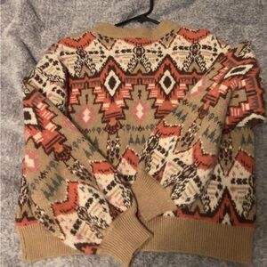 Geometric Patterned Sweater - Multicolor
